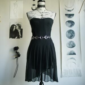 Y2K FLOWY FAIRY STRAPLESS MINI DRESS